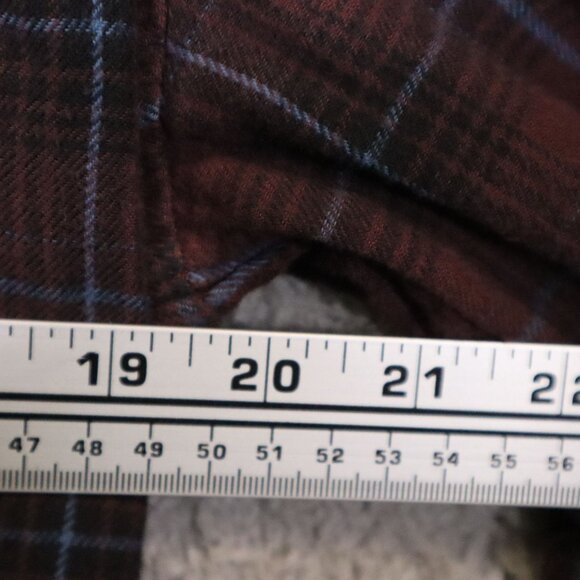 Mens Public Opinion Medium Red & Blue Plaid Button-Down Cotton Shirt - Picture 10 of 10